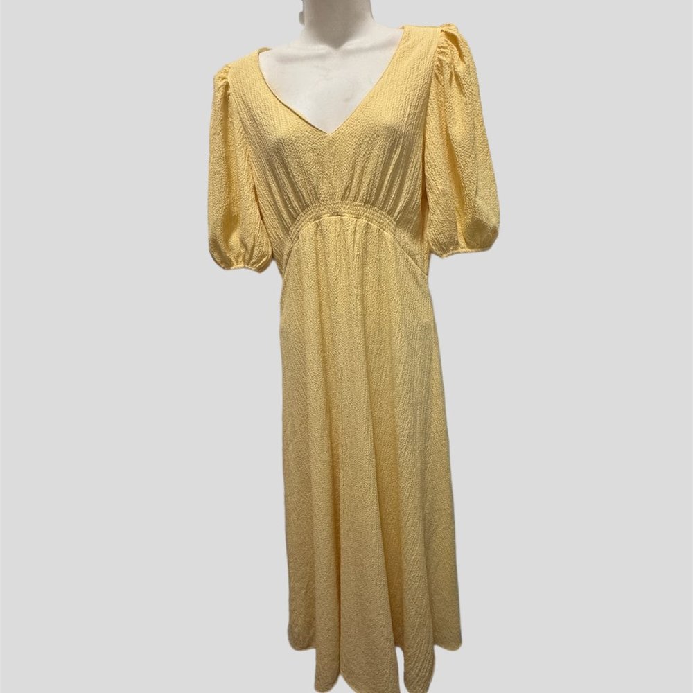 Lulu's size s light yellow puff sleeve dress - Picture 2 of 8